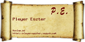 Pleyer Eszter névjegykártya